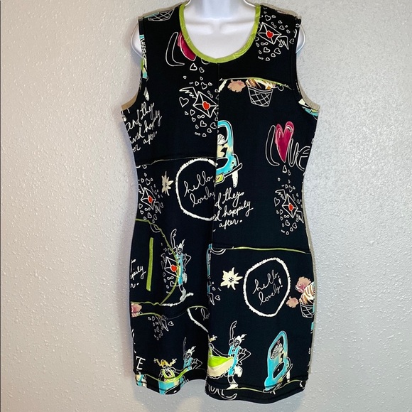 Casual Black Sleeveless Crew Neck Mini Sheath Dress - Picture 1 of 7